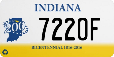 IN license plate 722OF