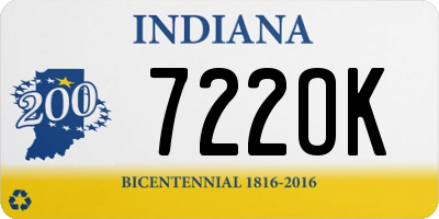 IN license plate 722OK