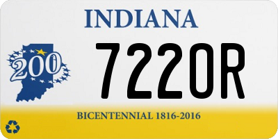 IN license plate 722OR