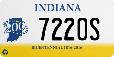 IN license plate 722OS