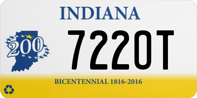 IN license plate 722OT