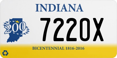 IN license plate 722OX