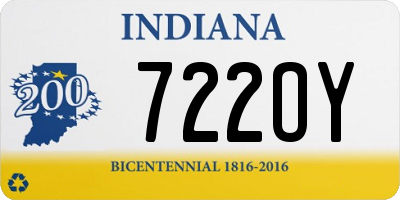 IN license plate 722OY