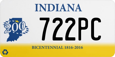 IN license plate 722PC