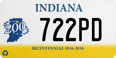 IN license plate 722PD