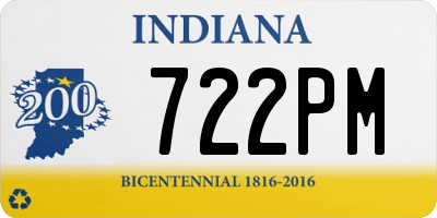 IN license plate 722PM