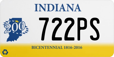 IN license plate 722PS
