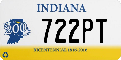 IN license plate 722PT