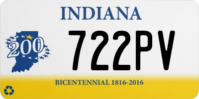 IN license plate 722PV