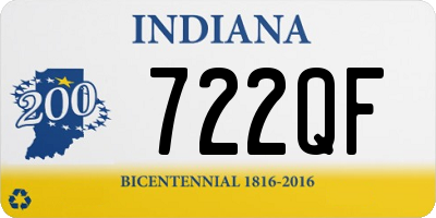 IN license plate 722QF