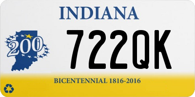 IN license plate 722QK