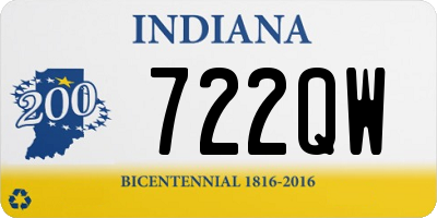 IN license plate 722QW