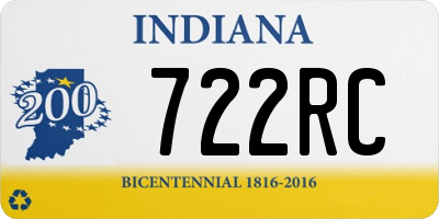 IN license plate 722RC