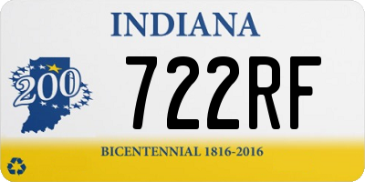 IN license plate 722RF