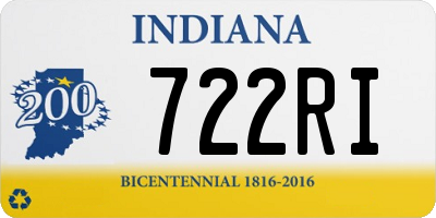 IN license plate 722RI