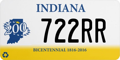 IN license plate 722RR