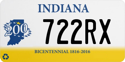 IN license plate 722RX