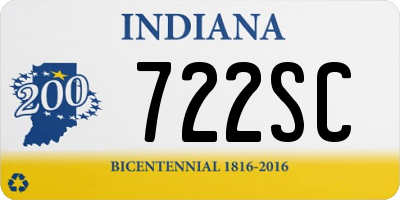 IN license plate 722SC