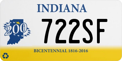 IN license plate 722SF