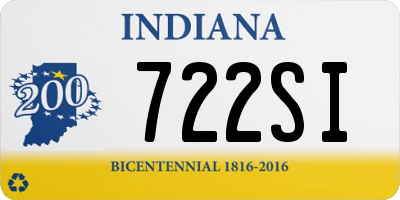 IN license plate 722SI