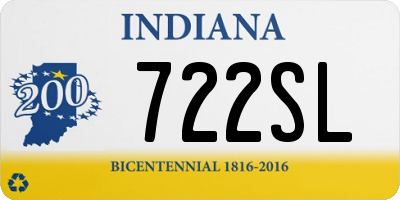 IN license plate 722SL