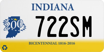 IN license plate 722SM