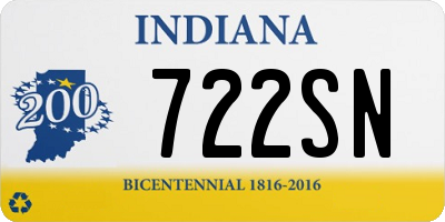IN license plate 722SN