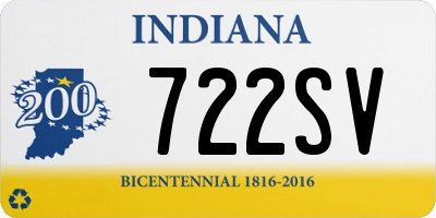 IN license plate 722SV