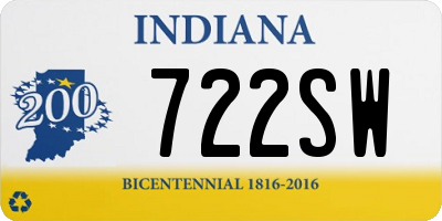 IN license plate 722SW
