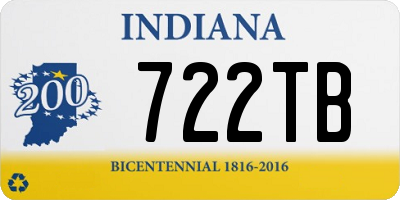 IN license plate 722TB