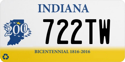 IN license plate 722TW