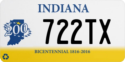 IN license plate 722TX