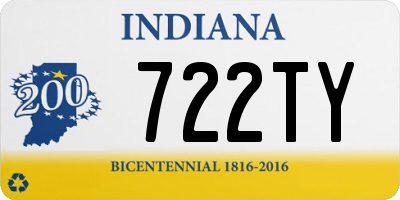 IN license plate 722TY