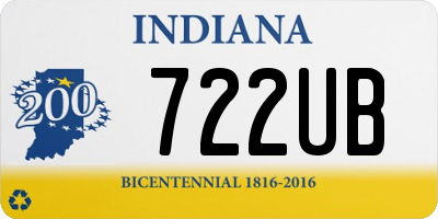 IN license plate 722UB