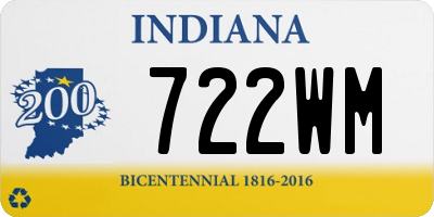 IN license plate 722WM