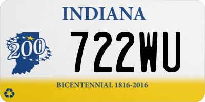 IN license plate 722WU