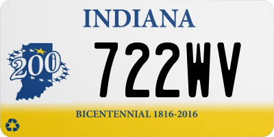 IN license plate 722WV
