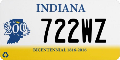 IN license plate 722WZ