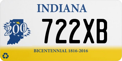 IN license plate 722XB