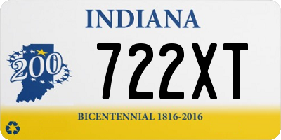 IN license plate 722XT