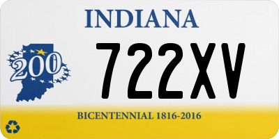 IN license plate 722XV