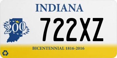 IN license plate 722XZ