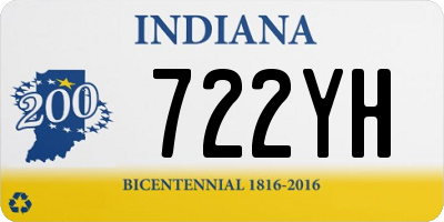 IN license plate 722YH