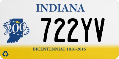 IN license plate 722YV