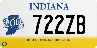 IN license plate 722ZB