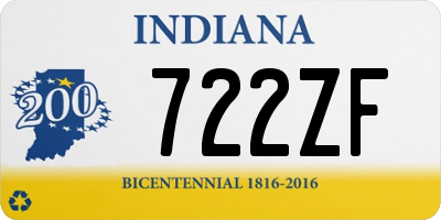 IN license plate 722ZF