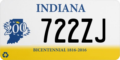IN license plate 722ZJ