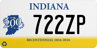 IN license plate 722ZP