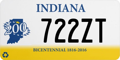 IN license plate 722ZT