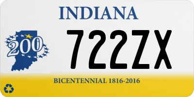 IN license plate 722ZX